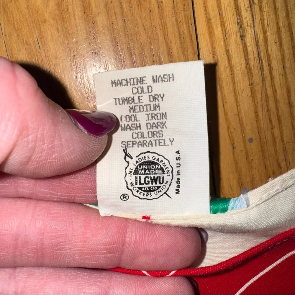 VINTAGE Red and White Striped Dress chevron pattern - Picture 7 of 11